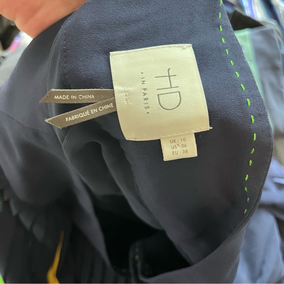 HD in PARIS Anthropologie Color Block Skirt Pleated - Picture 10 of 11